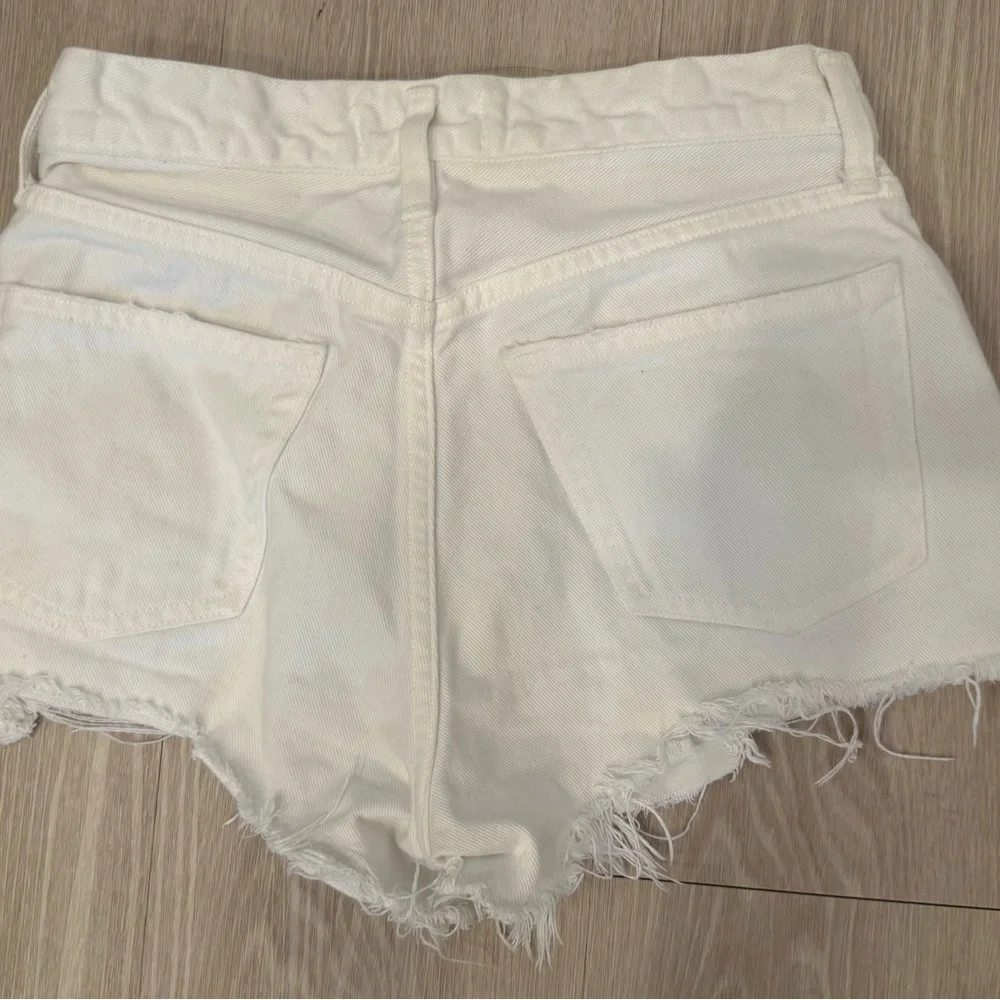 Agolde White Denim Cutoff Jean Shorts